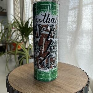 New 20oz Football Mom Tumbler with Lightning Bolt